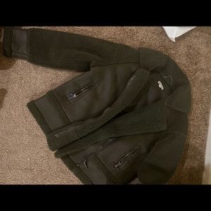 Whistles aviator shearling jacket size Medium, color: Olive green
